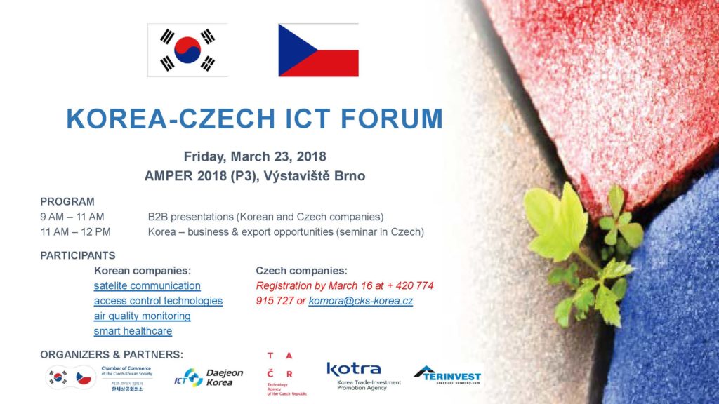 Korea-Czech ICT Forum 2018 - invite ENG